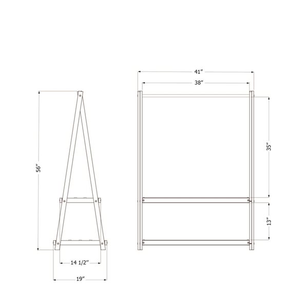 Étagère à vêtements Sweedi de South Shore 41 x 56 po, bois naturel et blanc