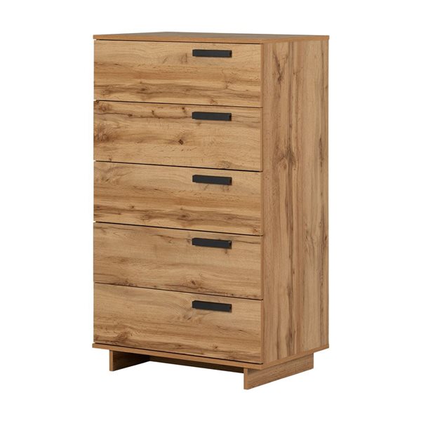 South Shore Cavalleri 29-in W Nordic Oak Scandinave-Style 5-Drawer Dresser