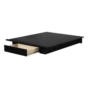 South Shore Primo Black Oak Queen Platform Bed with Drawer
