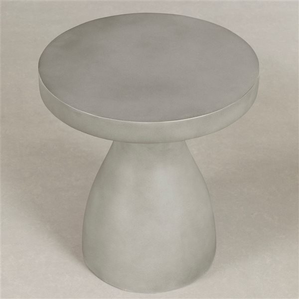 South Shore Bellulo 20-in dia Greige Concrete Scandinavian Pedestal Side Table