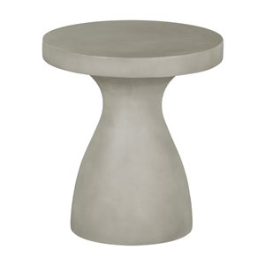 Table d’appoint piédestal scandinave Bellulo de South Shore en béton grège, 20 po de diamètre