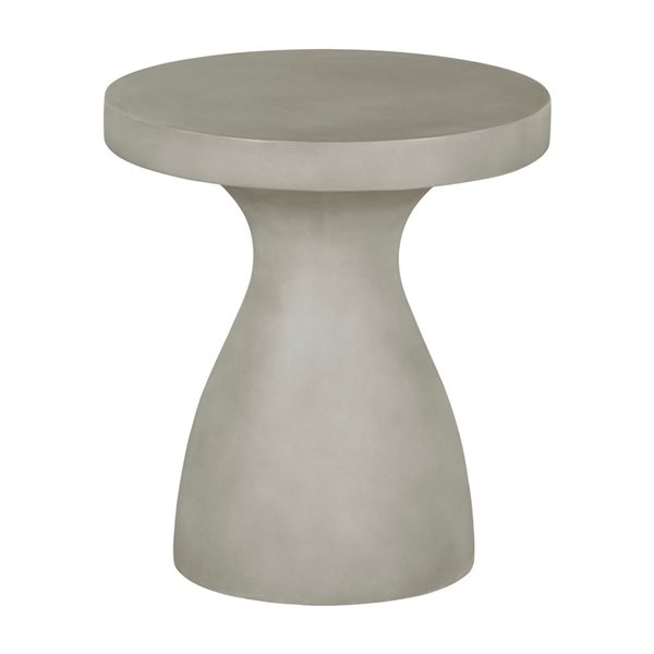 South Shore Bellulo 20-in dia Greige Concrete Scandinavian Pedestal Side Table