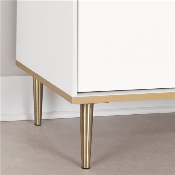 South Shore Dylane 33-in W Pure White Composite Modern 5-Drawer Dresser w/ Gold Metal Legs