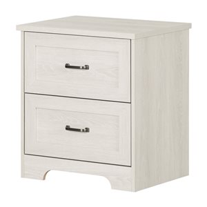 South Shore Prairie 23-in W Winter Oak 2-Drawer Farmhouse-Style Nightstand