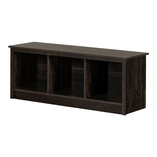 Banc de rangement Fernley de South Shore 51,25 po L en composite noir vieilli