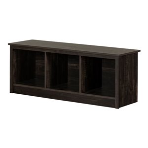 Banc de rangement Fernley de South Shore 51,25 po L en composite noir vieilli