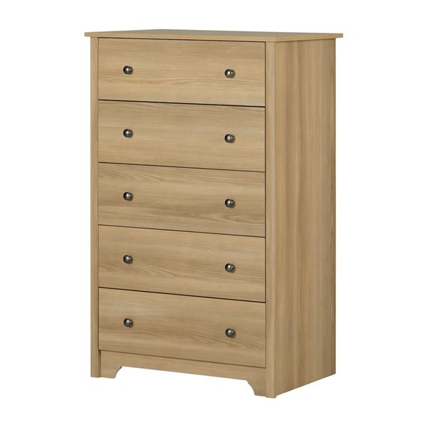 South Shore Vito 31-in W Natural Ash Composite Modern 5-Drawer Dresser