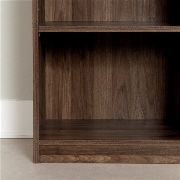 South Shore Axess 19-in W Natural Walnut Particleboard 5-Shelf Modern Narrow Bookcase