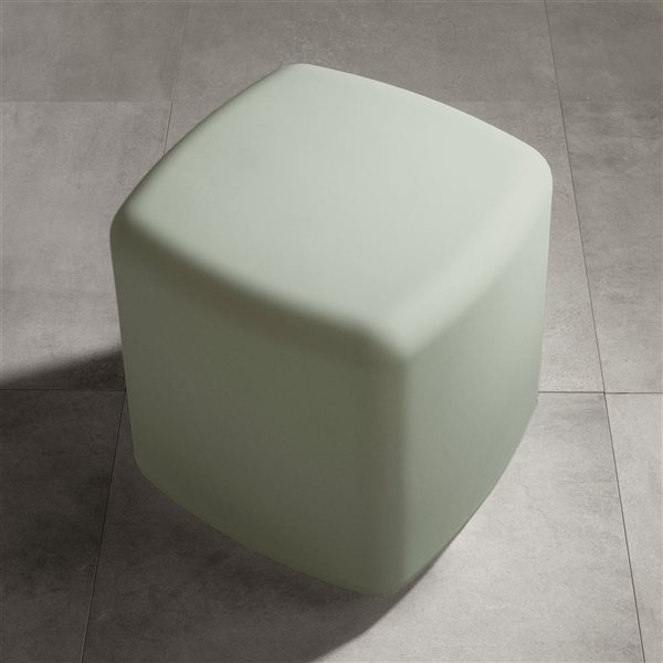 South Shore Dalya  16-in Sage Green Resin Outdoor Side Table with Rounded Corners