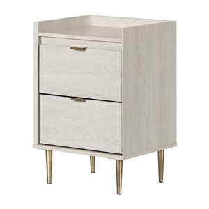 South Shore Hype 19.25-in W Winter Oak 2-Drawer Modern Nightstand