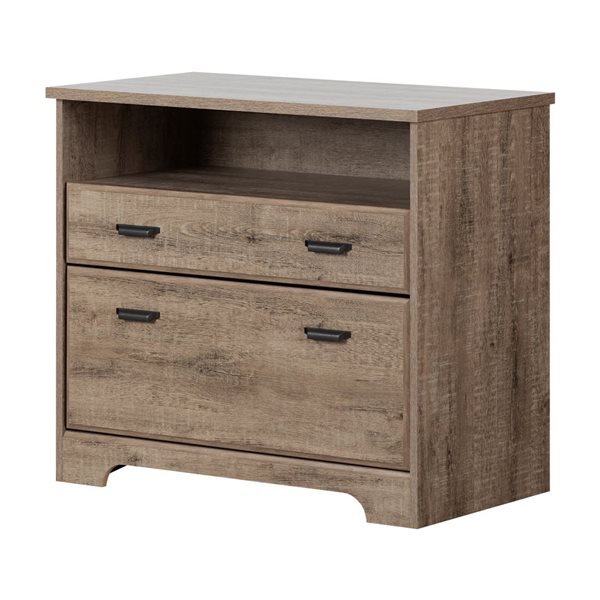 South Shore Versa  33.75-in W Weathered Oak Composite Wood 2-Drawer Traditional File Cabinet