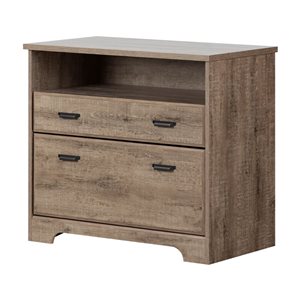 South Shore Versa  33.75-in W Weathered Oak Composite Wood 2-Drawer Traditional File Cabinet