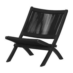 Chaise longue moderne Balka South Shore 24 po l. en bois noir et corde