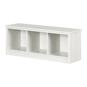 Banc de vestiaire avec rangement Fernley de South Shore en composite pin blanc 51,25 po L