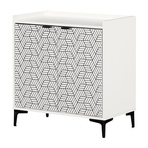 South Shore Hype 28.75 W x 31.75-in H White and Black Particleboard 2-Door Storage Cabinet