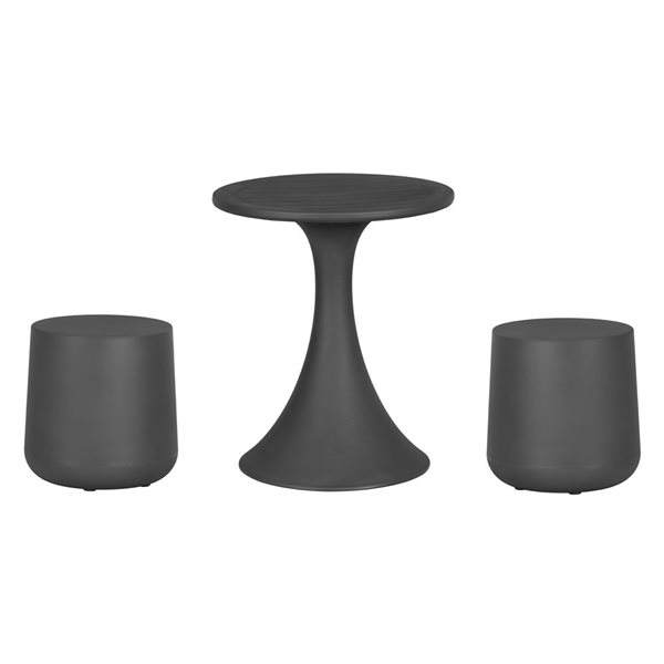 South Shore Dalya Dark Grey Plastic Table and Stools Bistro Set