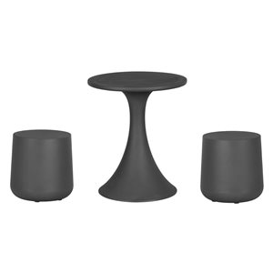 South Shore Dalya Dark Grey Plastic Table and Stools Bistro Set