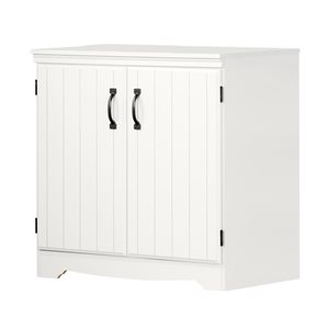 Armoire de rangement autoportante Farnel de South Shore à 2 portes en aggloméré blanc pur 33 po l.