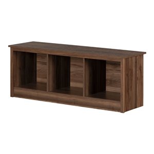Banc de vestiaire avec rangement Toza de South Shore en composite noyer naturel 51,25 po L
