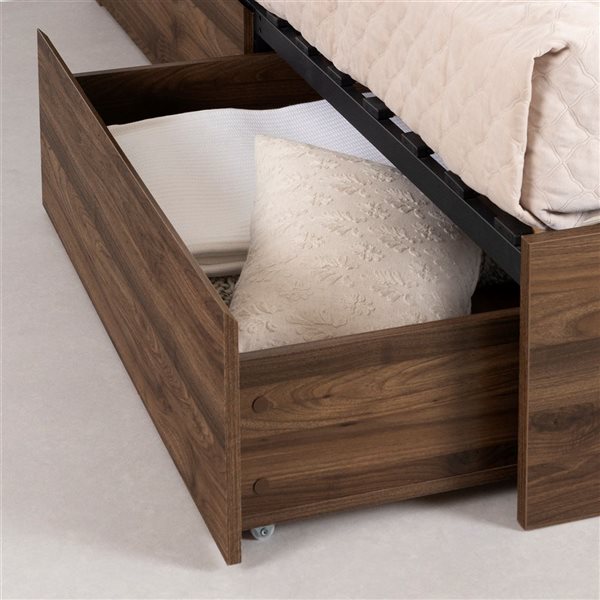 South Shore Musano Natural Walnut 2-Drawer Queen Bed with Headboard