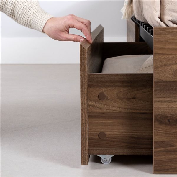 South Shore Musano Natural Walnut 2-Drawer Queen Bed with Headboard