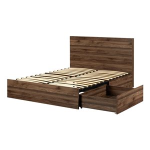 South Shore Musano Natural Walnut 2-Drawer Queen Bed with Headboard