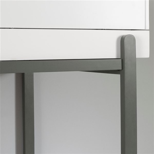 South Shore Bebble Soft Grey and White Twin Bunk Bed with Ladder