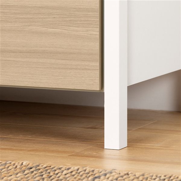 South Shore Munich 59.25-in W Soft Elm and White 6-Drawer Traditional Double Dresser