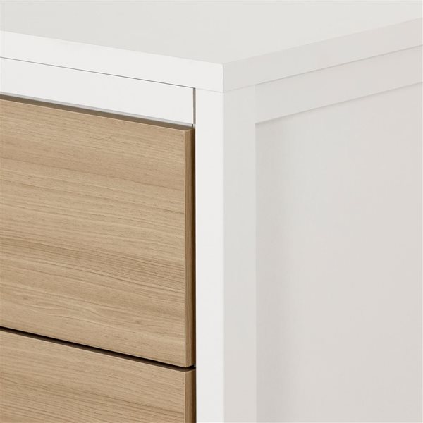 South Shore Munich 59.25-in W Soft Elm and White 6-Drawer Traditional Double Dresser