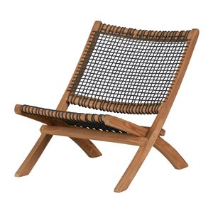 Chaise longue moderne Balka South Shore 24 po l. en bois naturel à corde tissée grise