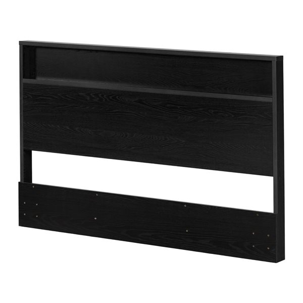 South Shore Primo 62.25-in L Black Oak Engineered Wood Headboard with Storage Shelf