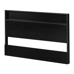 South Shore Primo 62.25-in L Black Oak Engineered Wood Headboard with Storage Shelf