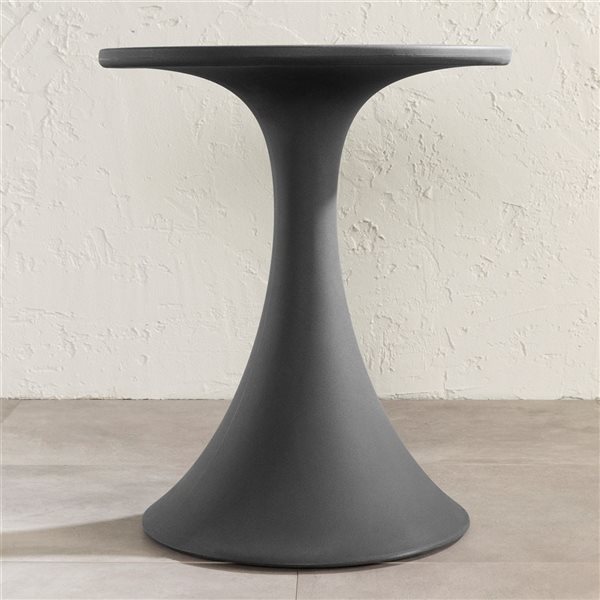 Table bistro Dalya South Shore en plastique gris foncé 24 po de large