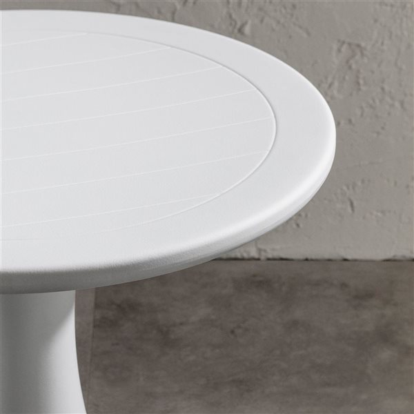 Table bistro Dalya South Shore en plastique blanc 24 po de large