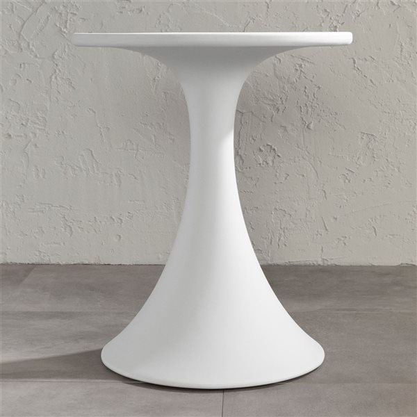 Table bistro Dalya South Shore en plastique blanc 24 po de large