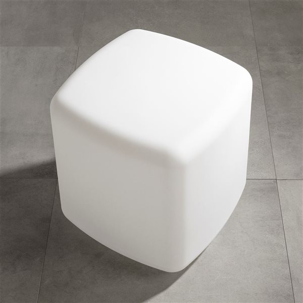 Table d’appoint lumineuse Dalya South Shore en résine blanche 16 po