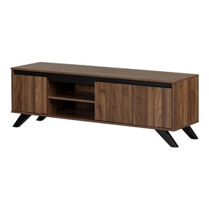 South Shore Flam 59-in W Natural Walnut Composite Wood Traditional TV Stand with Doors