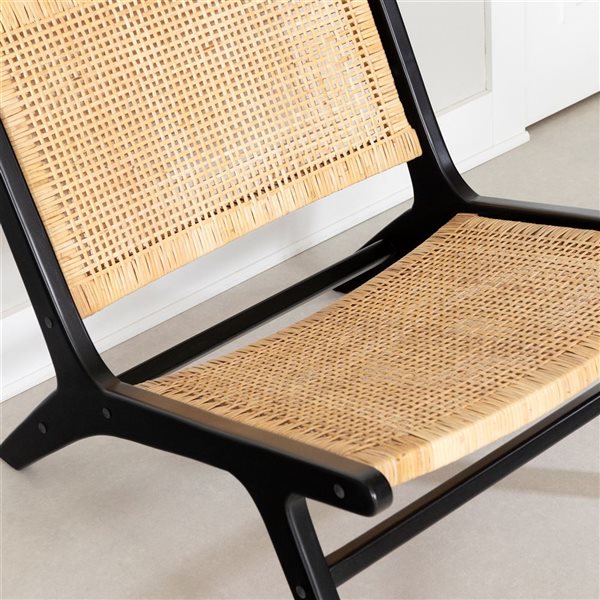 South Shore Balka 25.5-in W Natural Rattan/Black Wood Modern Lounge Chair