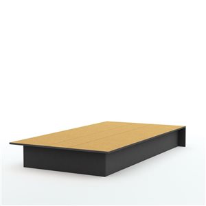 South Shore Libra Pure Black Modern Twin Platform Bed