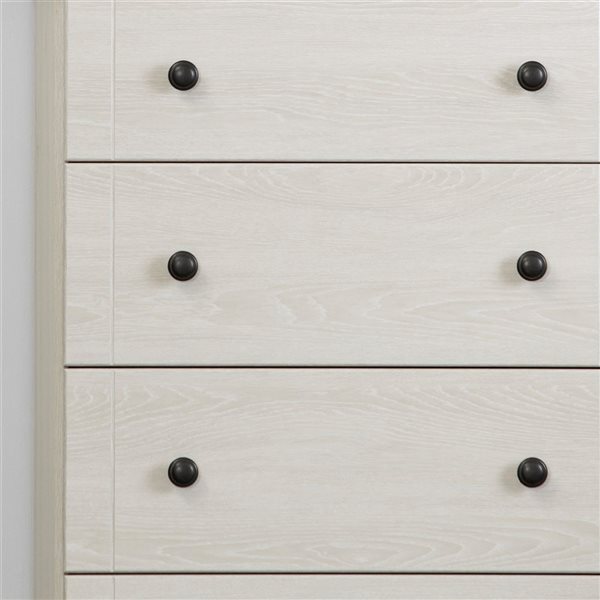 South Shore Lilak 47-in W Winter Oak Composite Coastal-Style Dresser w/1-Door and 5 Drawers