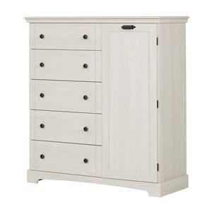 South Shore Lilak 47-in W Winter Oak Composite Coastal-Style Dresser w/1-Door and 5 Drawers