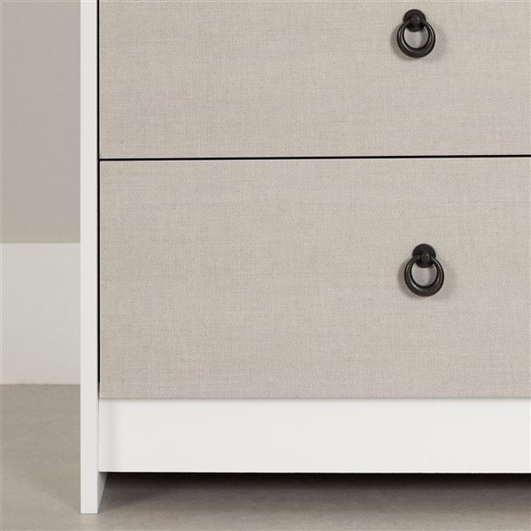 South Shore Plenny 52-in W White and Beige 6-Drawer Traditional Double Dresser