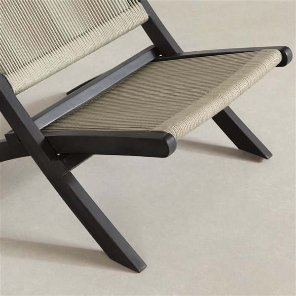 South Shore Balka 24-in W Beige Rope/Black Wood Modern Lounge Chair