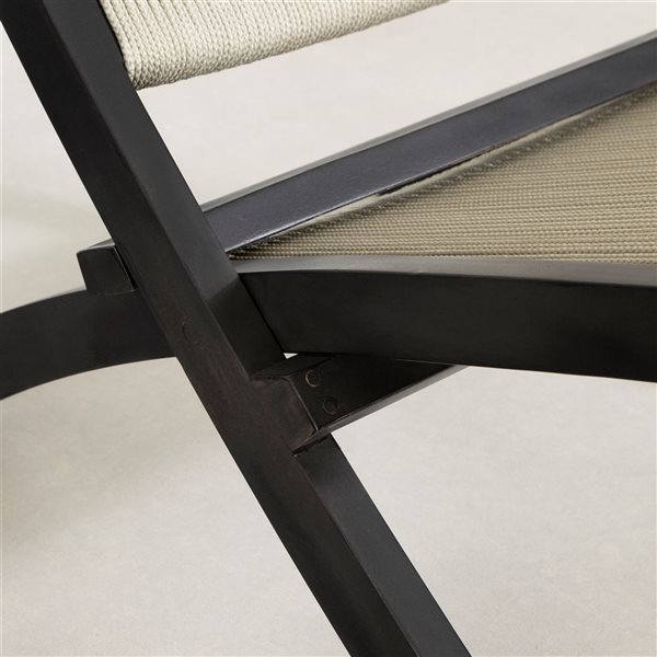 South Shore Balka 24-in W Beige Rope/Black Wood Modern Lounge Chair