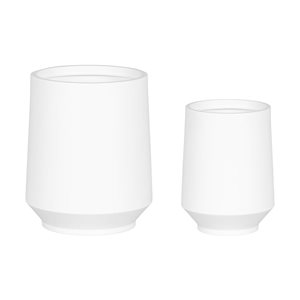 Duo de cache-pots ronds en plastique Dalya de South Shore blanc 16 1/4 et 19 1/2 po h.