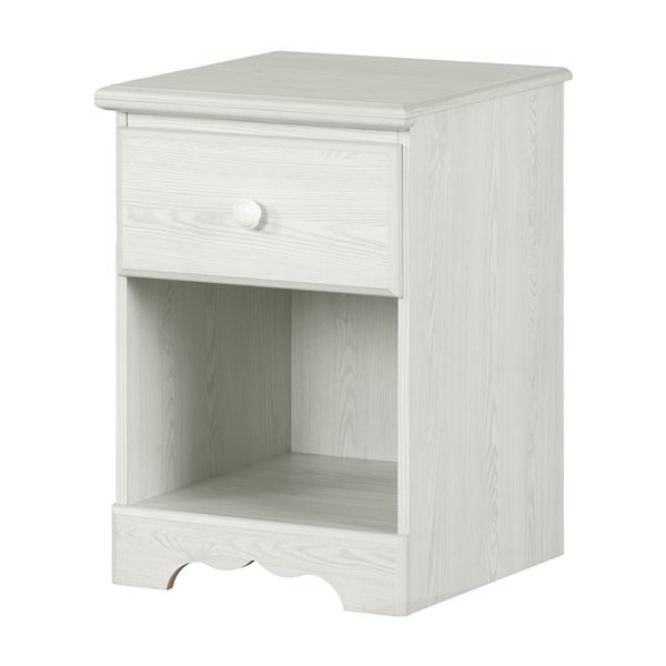 South Shore Summer Breeze 17.75-in W White Pine 1-Drawer Coastal-Style Nightstand