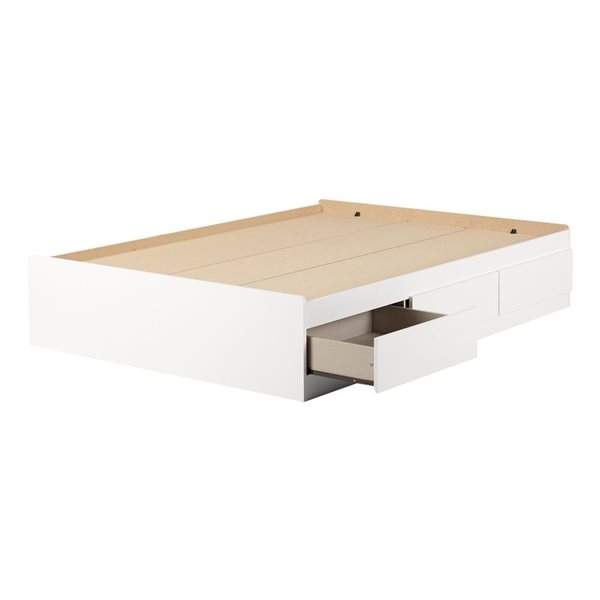 South Shore Fusion Pure White Full Mates Bed Frame with 3 Drawers