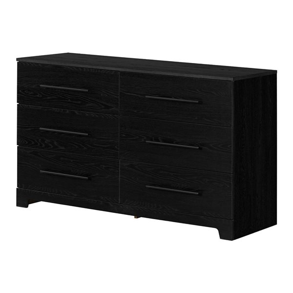 South Shore Primo 51.25-in W Black Oak  6-Drawer Contemporary Double Dresser