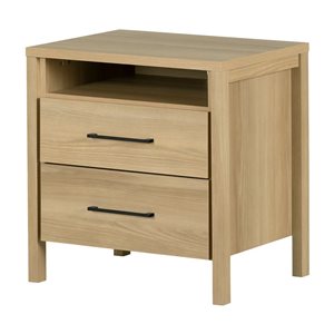 South Shore Gravity 21.75-in W Natural Ash 2-Drawer Modern Nightstand