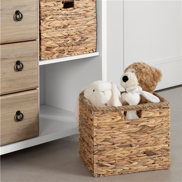 South Shore Cotton Candy 47.25-in W Pure White and Rustic Oak 3-Drawer Dresser w/ Baskets